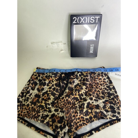 2XIST Essentials Cabo Swim Trunks Swimwear Bottoms Mixed Leopard Mens Size S - Picture 4 of 6